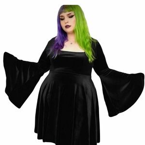 Foxblood | Velvet Willow Bell Sleeve Dress - Limited Holiday Edition
